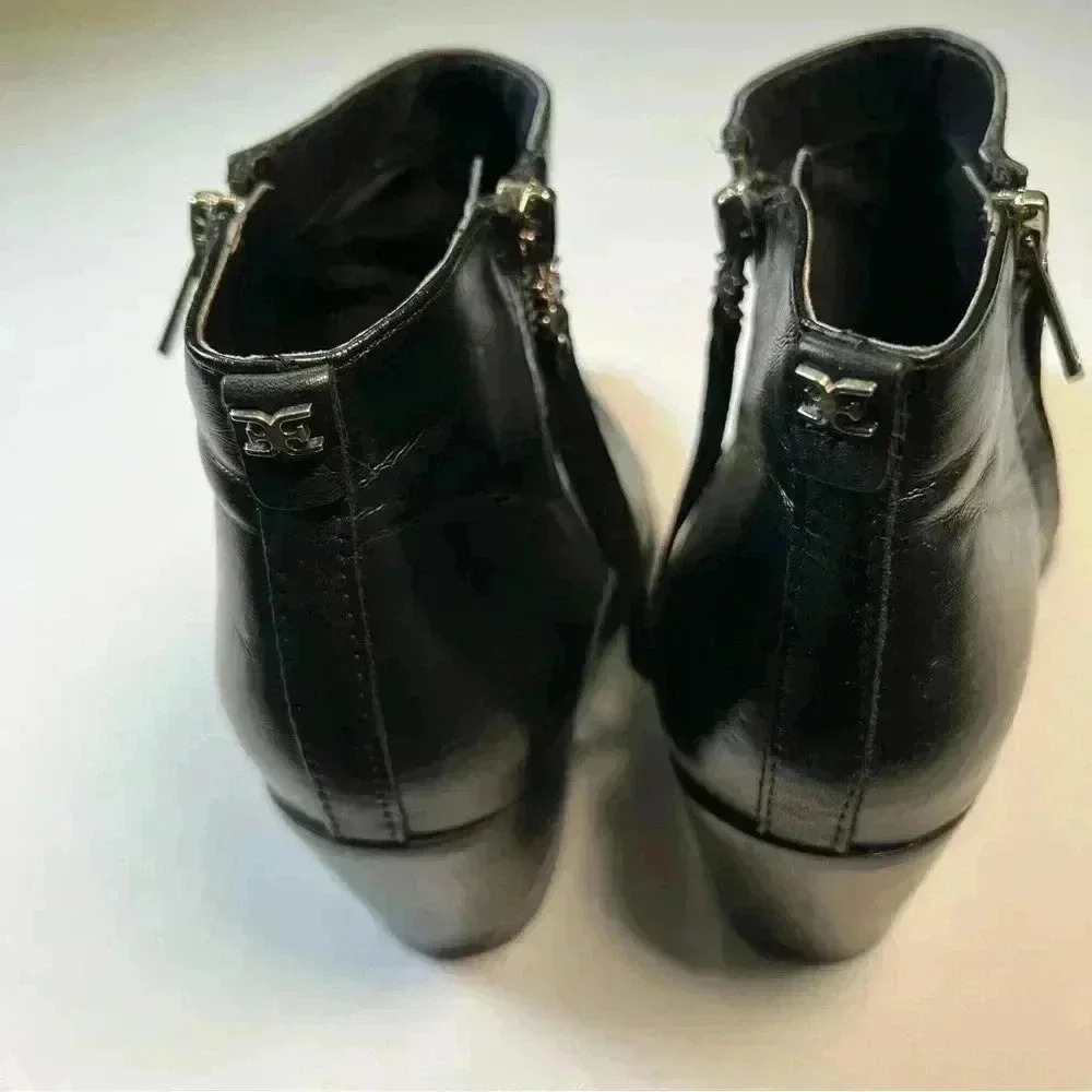 Sam Edelman Women's Leather Pointed Block Heel Ankle Booties Black Sz 6.5 Lk new - Picture 7 of 12